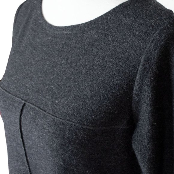 EILEEN FISHER Charcoal Grey Merona Wool Dress - Picture 2 of 9